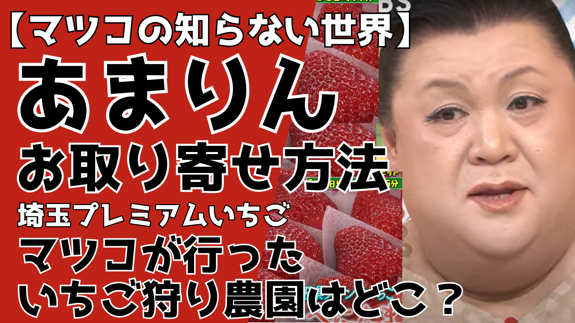 【マツコの知らない世界】あまりんお取り寄せ方法！マツコが行ったいちご狩り農園はどこ？埼玉プレミアムいちご